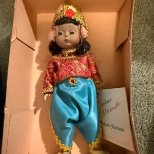 Madame Alexander Doll with Gold Hat and Blue Pants